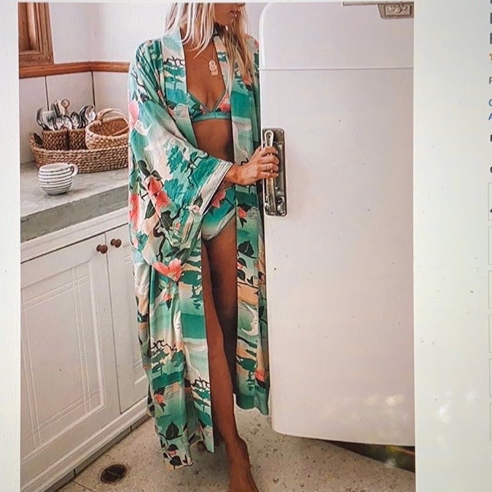 Boho Spell Nightingale Robe Kimono Dress S/M Wrap